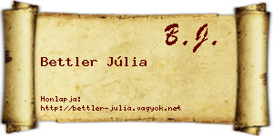 Bettler Júlia névjegykártya